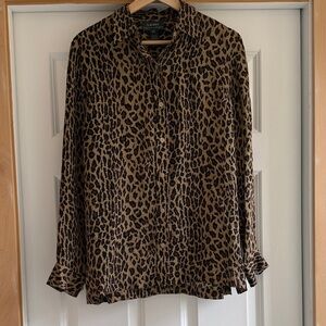 Ralph Lauren Leopard Print Button-Down Shirt - Brown & Black